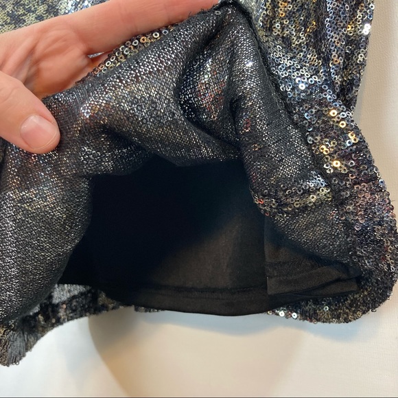Aqua Brand, Metallic Sequin Club Mini Dress, Size 6 - Picture 5 of 7